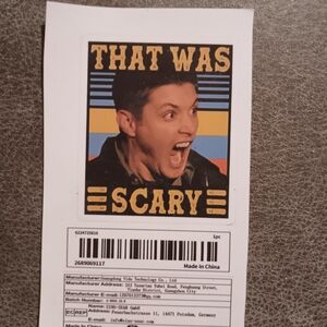 Dean Winchester Supernatural 'That Was Scary' Sticker